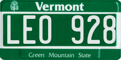 VT license plate LEO928