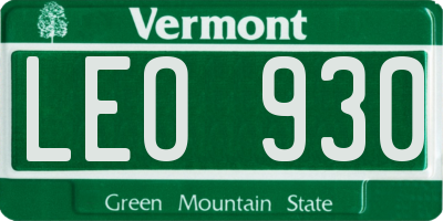 VT license plate LEO930