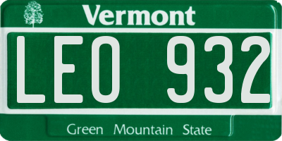VT license plate LEO932