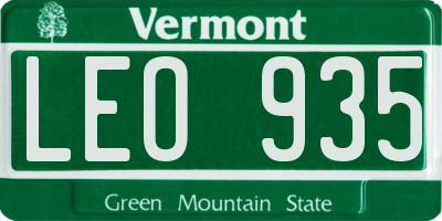 VT license plate LEO935