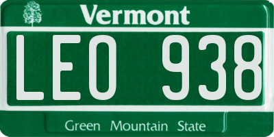 VT license plate LEO938