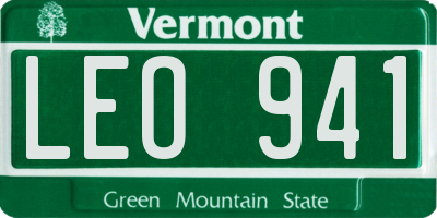 VT license plate LEO941