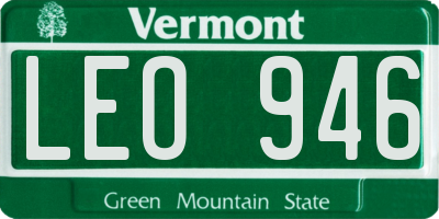VT license plate LEO946