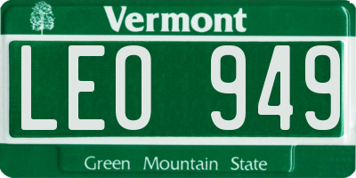 VT license plate LEO949