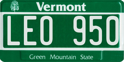 VT license plate LEO950