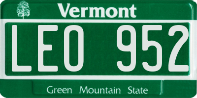 VT license plate LEO952