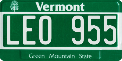 VT license plate LEO955