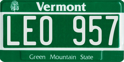 VT license plate LEO957