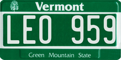 VT license plate LEO959