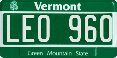 VT license plate LEO960