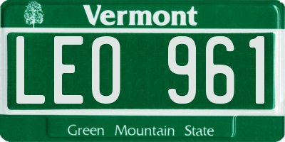 VT license plate LEO961