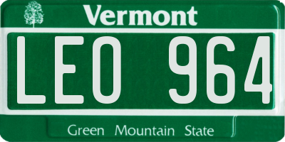 VT license plate LEO964