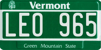 VT license plate LEO965