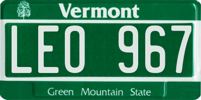 VT license plate LEO967