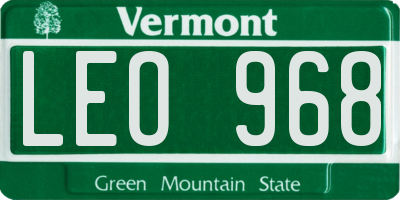 VT license plate LEO968