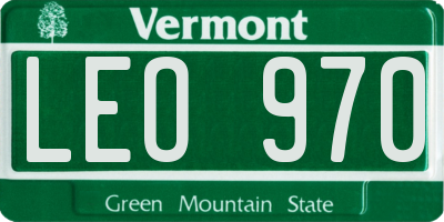 VT license plate LEO970