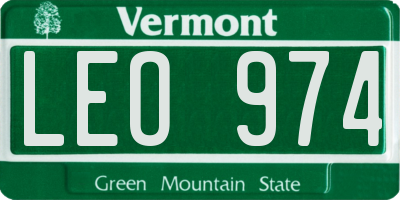 VT license plate LEO974