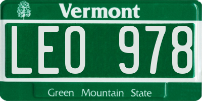 VT license plate LEO978