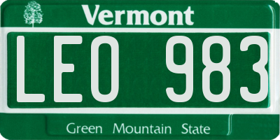 VT license plate LEO983