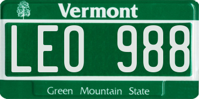 VT license plate LEO988