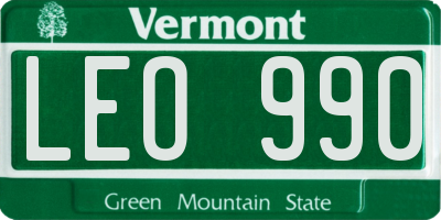 VT license plate LEO990
