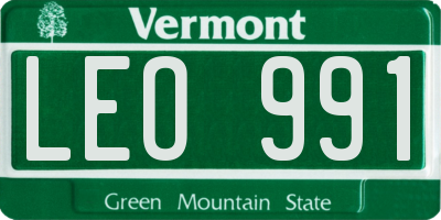 VT license plate LEO991