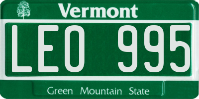 VT license plate LEO995