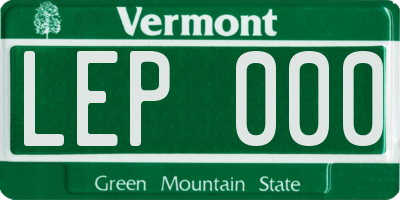 VT license plate LEP000