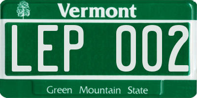 VT license plate LEP002