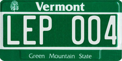 VT license plate LEP004