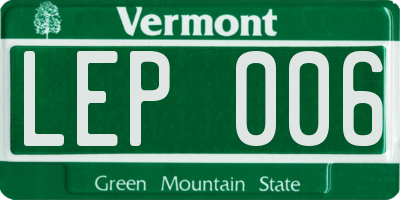 VT license plate LEP006