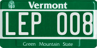 VT license plate LEP008