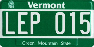 VT license plate LEP015