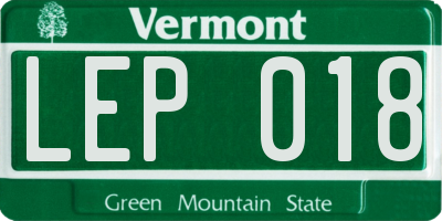 VT license plate LEP018