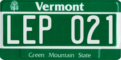 VT license plate LEP021