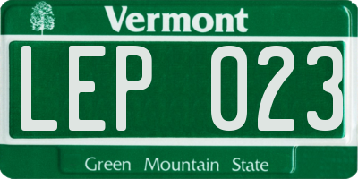 VT license plate LEP023