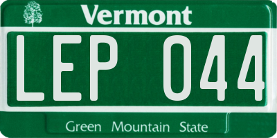 VT license plate LEP044