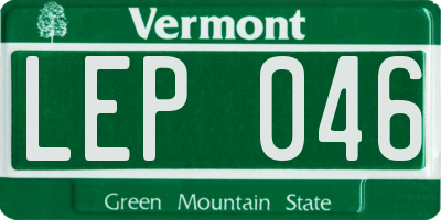 VT license plate LEP046