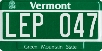 VT license plate LEP047