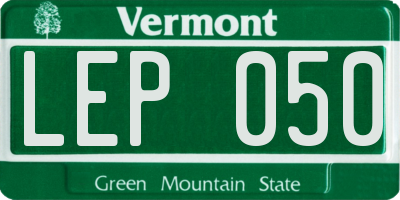 VT license plate LEP050