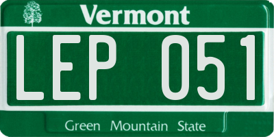 VT license plate LEP051