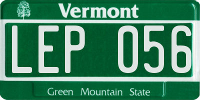 VT license plate LEP056