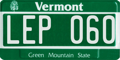 VT license plate LEP060