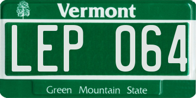 VT license plate LEP064