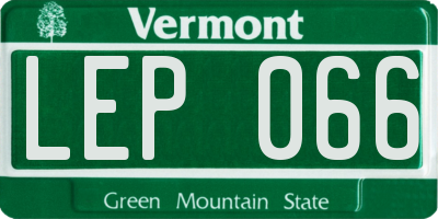 VT license plate LEP066