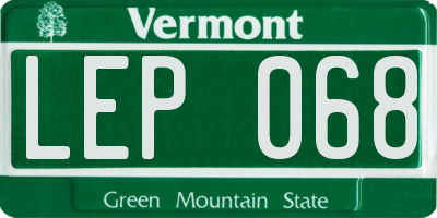 VT license plate LEP068