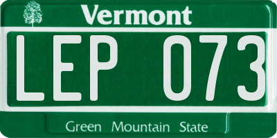 VT license plate LEP073