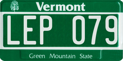 VT license plate LEP079