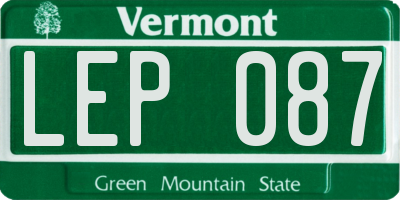 VT license plate LEP087