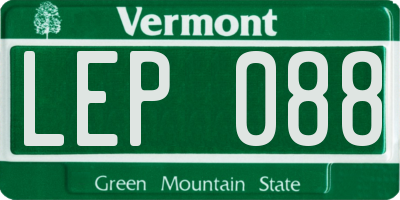 VT license plate LEP088